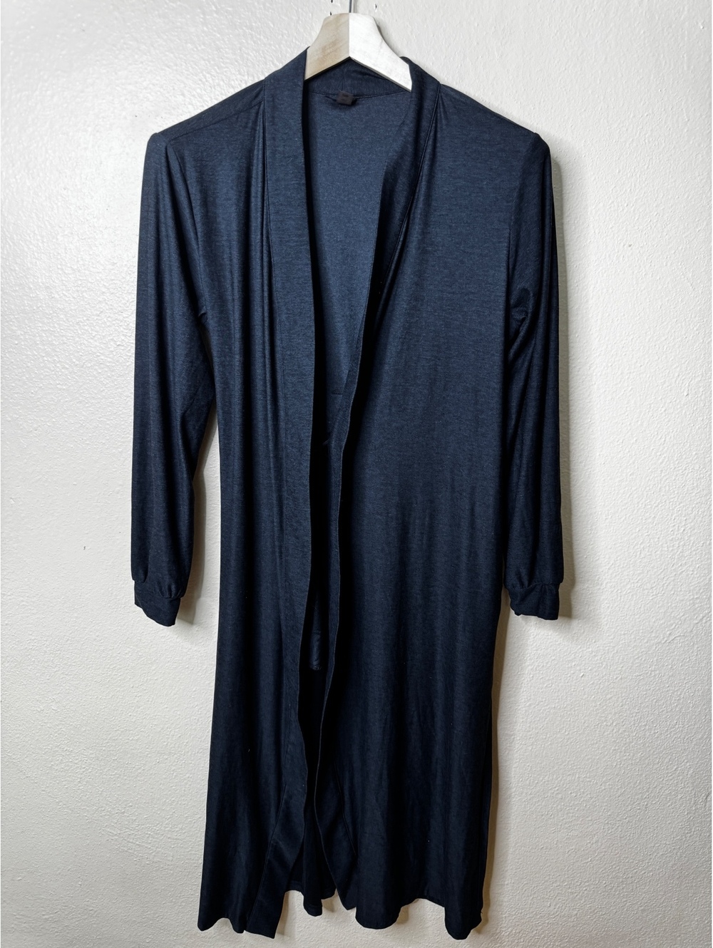 Beyond Yoga Womens M/L Charcoal Gray Long Duster Robe Cardigan Stretch USA